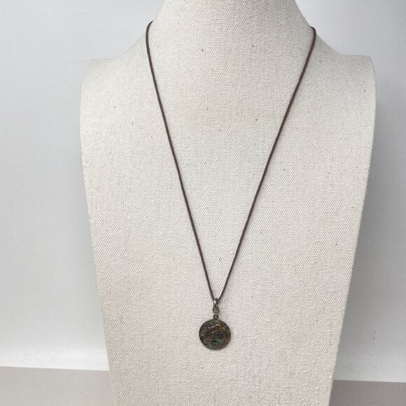 Banana Republic Virgo‎ Zodiac Disc Necklace Marked Sterling Silver Pendant - Picture 2 of 8